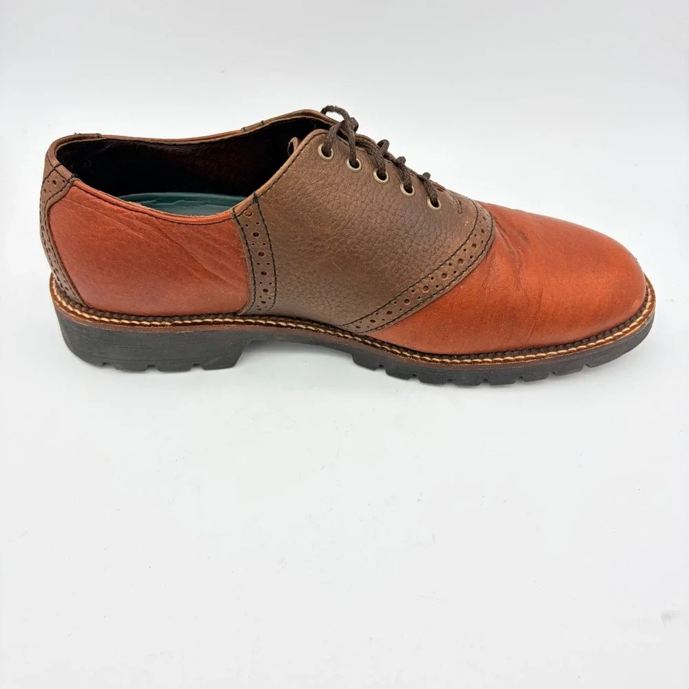 H.S. Trask American Bison Saddle Shoes Mens 9 M Brown Cognac Lug Sole Office
